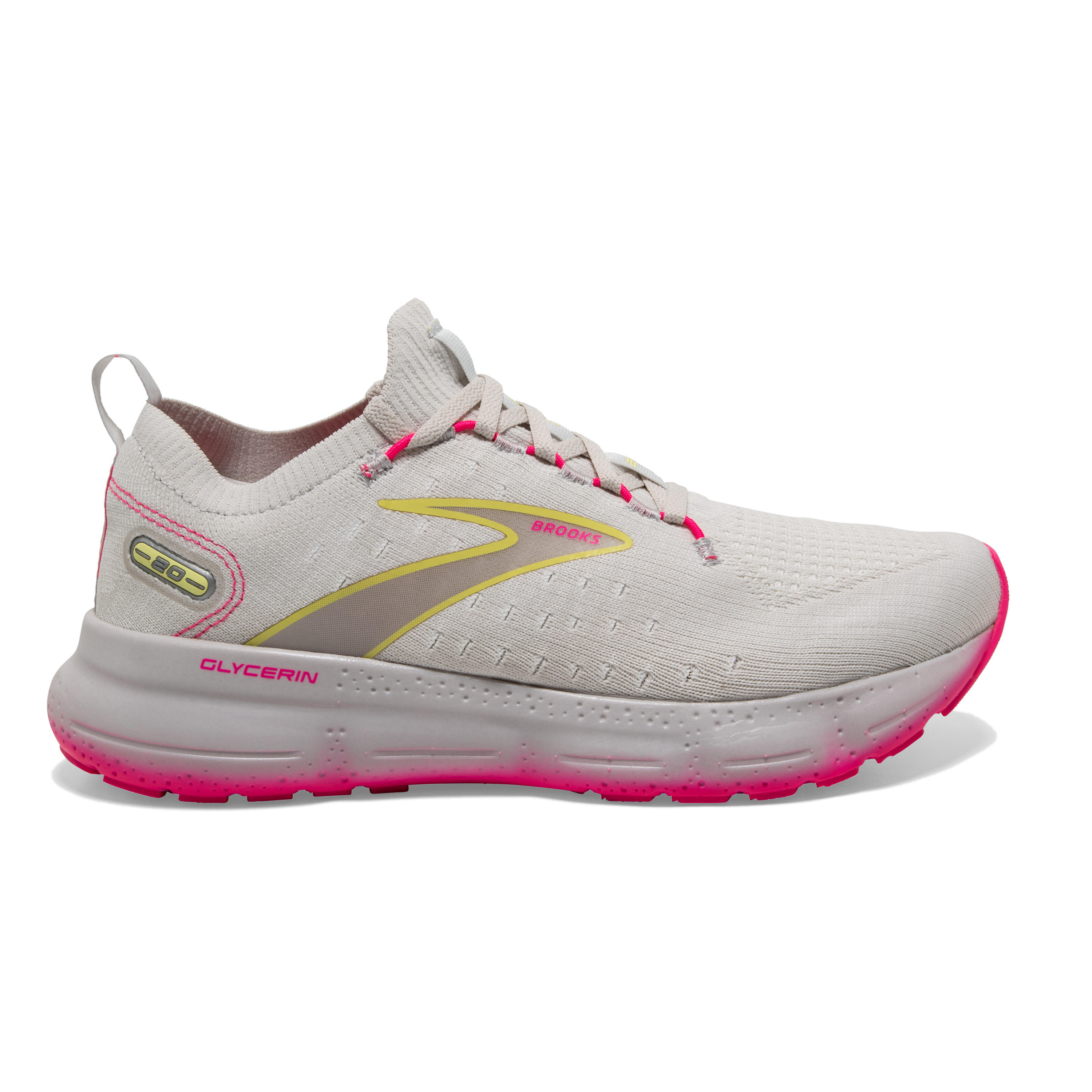 BROOKS WOMEN'S GLYCERINE STEALTHFIT 20 GREY/YELLOW/PINK