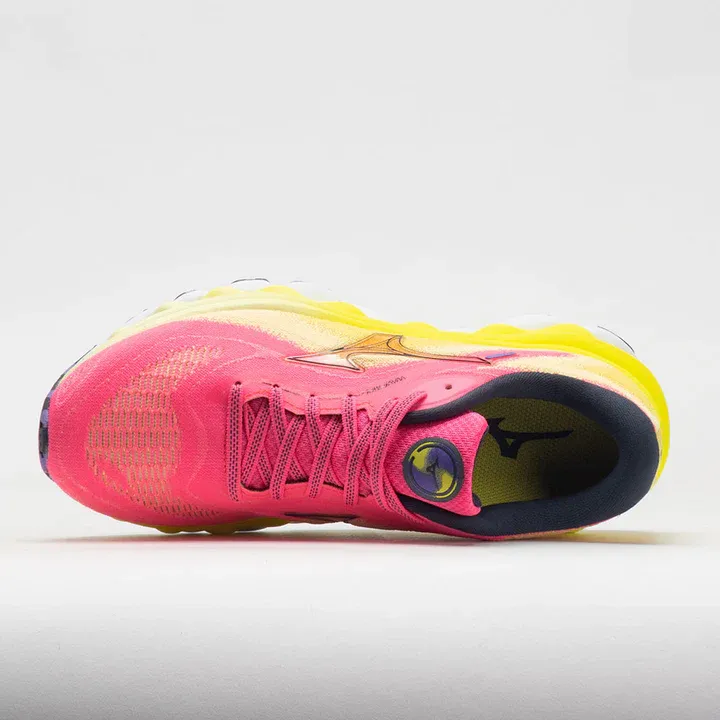 MIZUNO WOMEN'S WAVE SKY 7 HIGH-VIS PINK/OMBRE BLUE